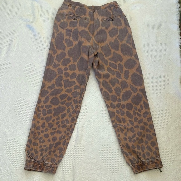 Anthropologie Tamarind Trousers Linen Jogger Pants Women’s Size 4 Giraffe Print - Picture 8 of 13